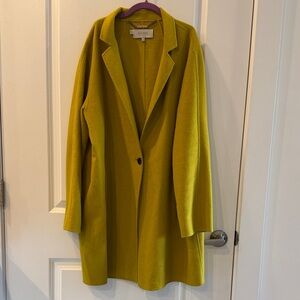 Hobbs Yellow Single-Button Wool Coat size us12
